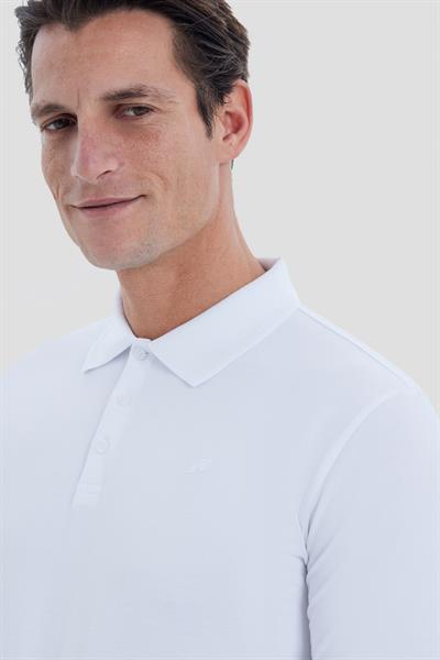 Beyaz Regular Fit Polo Yaka Erkek T-Shirt