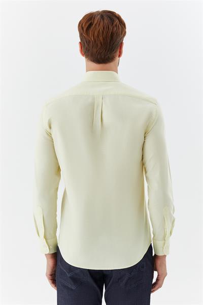 Erkek Koyu Mavi Normal Kesim Regular Fit Dokuma Uzun Kollu Düğmeli Yaka Gömlek