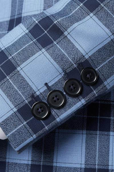 Ecose Dar Takım Elbise Mavi