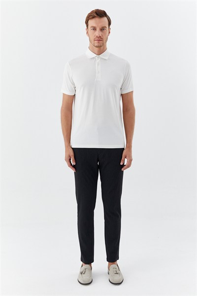 Ekru Modal Regular Fit Polo Yaka T-shirt
