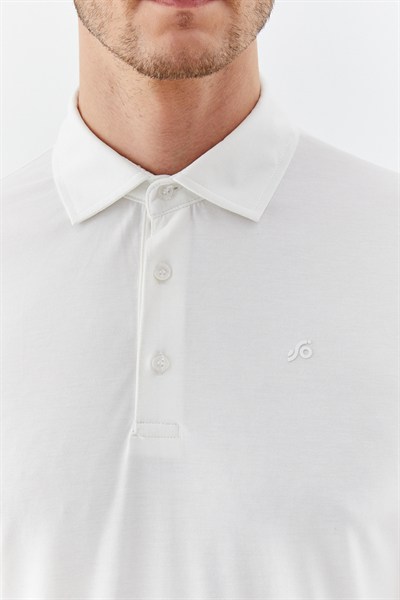 Ekru Modal Regular Fit Polo Yaka T-shirt