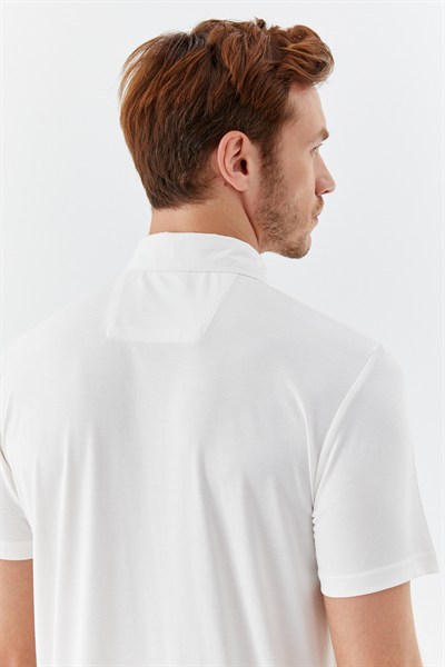 Ekru Modal Regular Fit Polo Yaka T-shirt