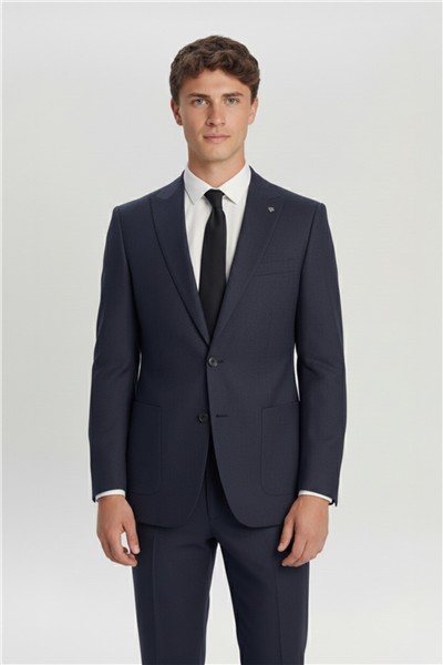 Erkek Siyah Slim Fit Şal Yaka 6 Drop Diyagonal Smokin Takım Elbise