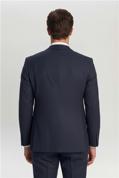 Erkek Siyah Slim Fit Şal Yaka 6 Drop Diyagonal Smokin Takım Elbise