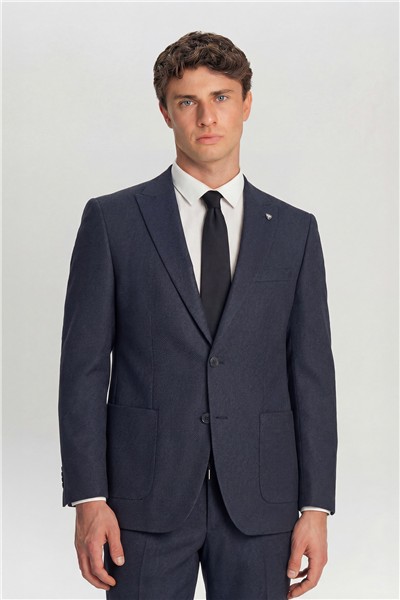 Erkek Siyah Slim Fit Şal Yaka 6 Drop Diyagonal Smokin Takım Elbise