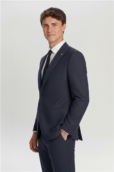 Erkek Siyah Slim Fit Şal Yaka 6 Drop Diyagonal Smokin Takım Elbise