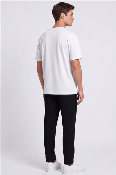 Erkek Beyaz Normal Kesim Regular Fit %100 Pamuk Kısa Kollu Bisiklet Yaka Basic Tişört