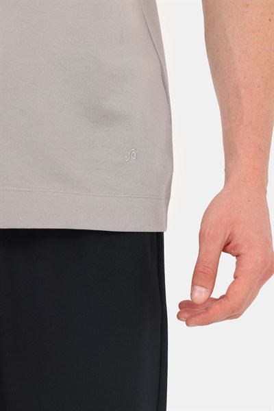 Erkek Gri Normal Kesim Regular Fit %100 Pamuk Dokuma Bisiklet Yaka Basic T-Shirt