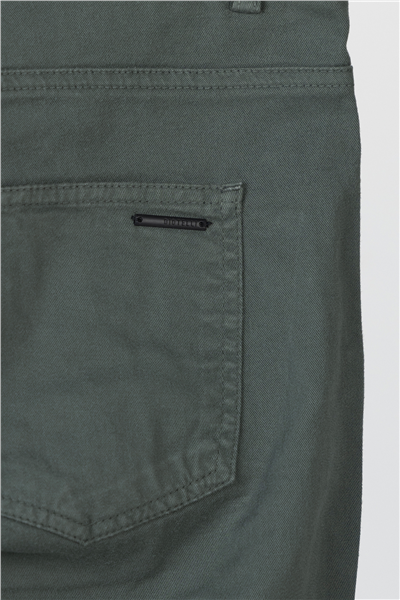 Giotelli Erkek Haki Dar Kesim Slim Fit Dokuma Beş Cep Normal Bel Pantolon