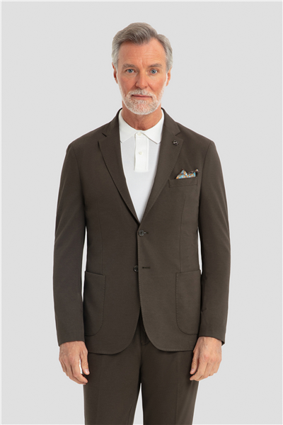 Erkek Koyu Haki Dar Kesim Slim Fit Modal Kumaş Mono Yaka Lastikli Bel Astarsız 6 Drop Takım Elbise