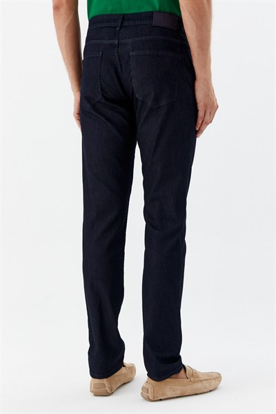 Lacivert Regular Fit Pamuklu Beş Cep Normal Bel Denim Pantolon