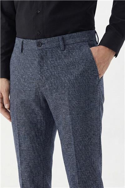 Erkek Siyah Pamuklu Yan Cepli Regular Fit Pantolon