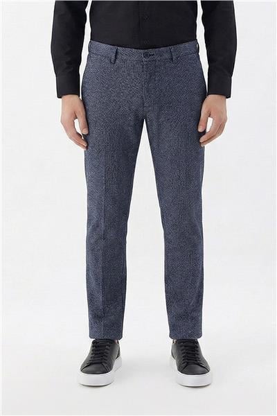 Erkek Siyah Pamuklu Yan Cepli Regular Fit Pantolon