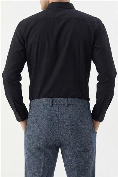 Erkek Siyah Pamuklu Yan Cepli Regular Fit Pantolon