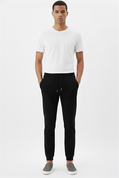 Giotelli Siyah Regular Fit Pamuk Karışımlı Örme Jogger Pantolon