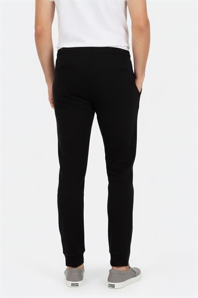 Giotelli Siyah Regular Fit Pamuk Karışımlı Örme Jogger Pantolon