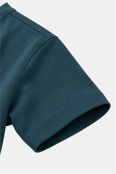 Erkek Petrol Normal Kesim Regular Fit %100 Pamuk Dokuma Bisiklet Yaka Basic T-Shirt