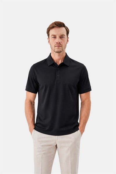 Erkek Siyah Normal Kesim Regular Fit %100 Pamuk Dokuma Bisiklet Yaka Basic T-Shirt