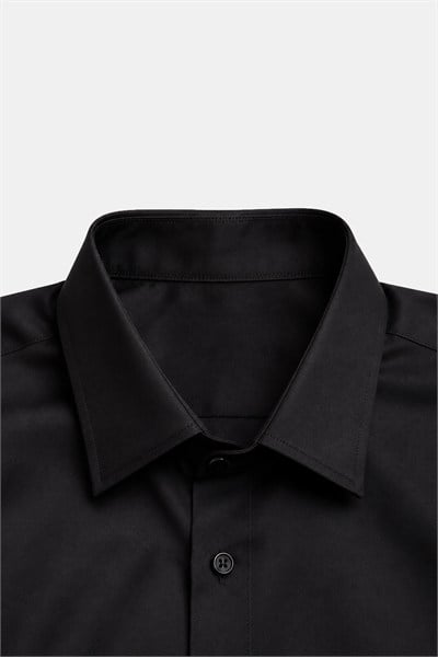 Erkek Siyah Normal Kesim Regular Fit %100 Pamuk Dokuma Bisiklet Yaka Basic T-Shirt
