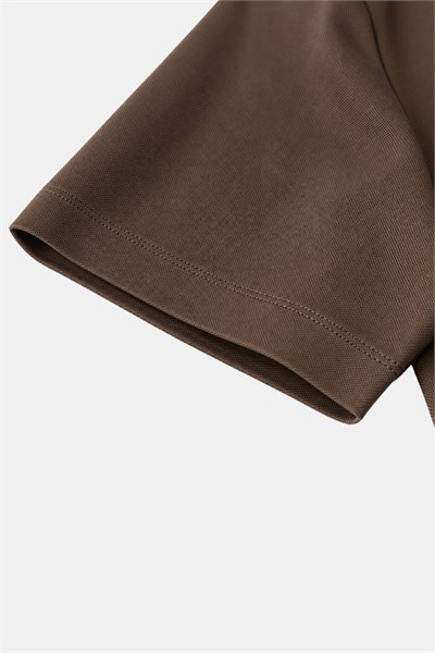 Erkek Vizon Normal Kesim Regular Fit %100 Pamuk Dokuma Bisiklet Yaka Basic T-Shirt