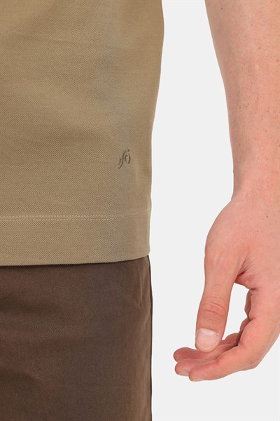 Erkek Vizon Normal Kesim Regular Fit %100 Pamuk Dokuma Bisiklet Yaka Basic T-Shirt