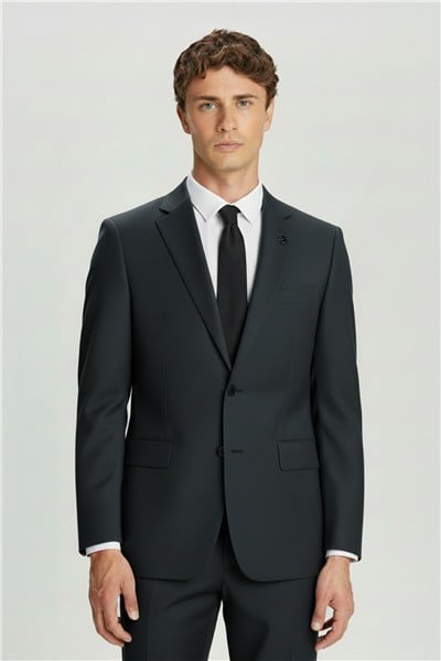 Erkek Yeşil Dar Kesim Slim Fit Mono Yaka Fleto Kapaklı Cep 6 Drop Takım Elbise