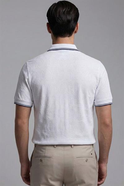 Giotelli Erkek Beyaz Normal Kesim Regular Fit %100 Pamuk Merserize Fermuarlı Polo Yaka Tişört