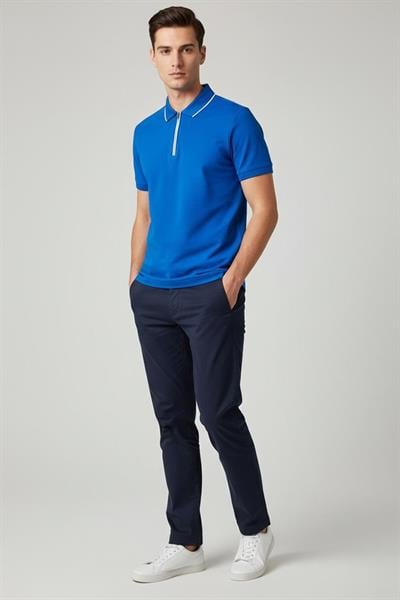 FERMUARLI POLO YAKA ERKEK T-SHIRT Saks
