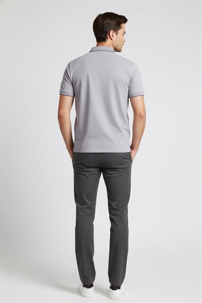 FERMUARLI POLO YAKA ERKEK T-SHIRT Açık Bej