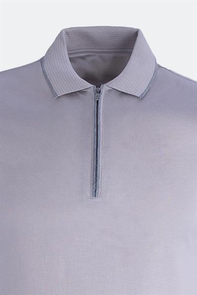 FERMUARLI POLO YAKA ERKEK T-SHIRT Açık Bej