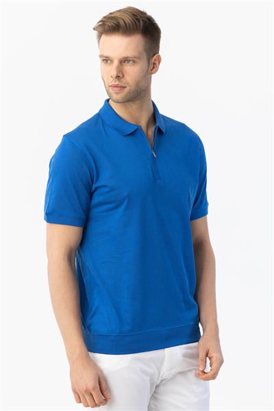 FERMUARLI  POLO YAKA ERKEK T-SHIRT Saks