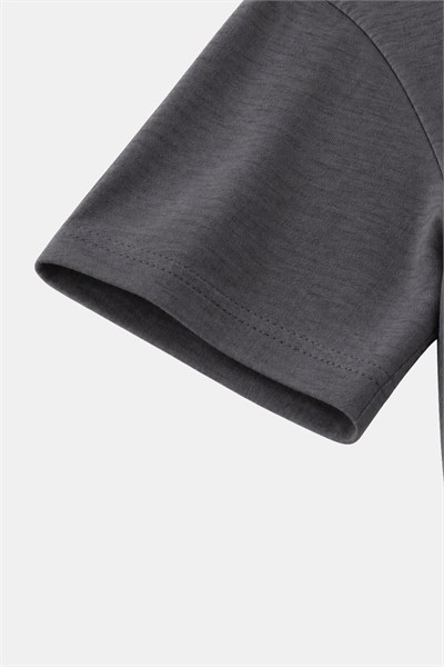 Füme %100 Pamuk Bisiklet Yaka Düz Renk Basic T-Shirt