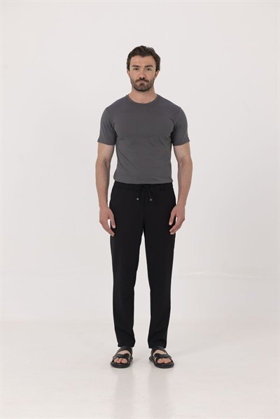 Füme %100 Pamuk Bisiklet Yaka Düz Renk Basic T-Shirt