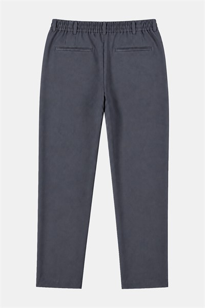Füme Dokulu Arka Lastikli Köprü Kemerli Bağcıklı Slim Fit Jogger Pantolon
