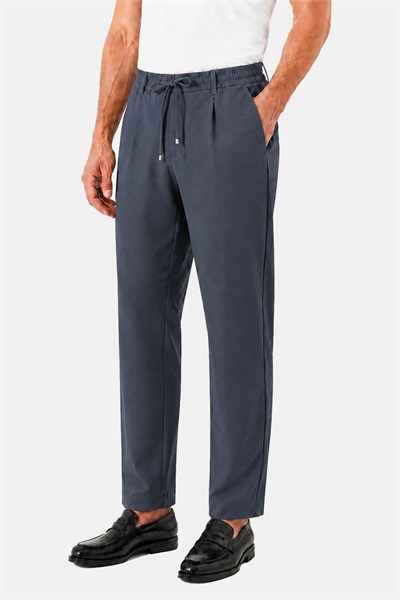 Füme Dokulu Arka Lastikli Köprü Kemerli Bağcıklı Slim Fit Jogger Pantolon