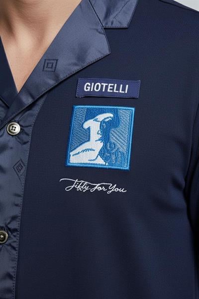 Giotelli Erkek Lacivert Normal Kesim Regular Fit Dokuma Ceket Şort Takım