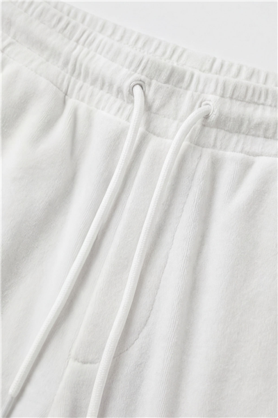 Giotelli Erkek Beyaz Normal Kesim Regular Fit Pamuklu Örme Bel Lastikli Jogger Eşofman Altı