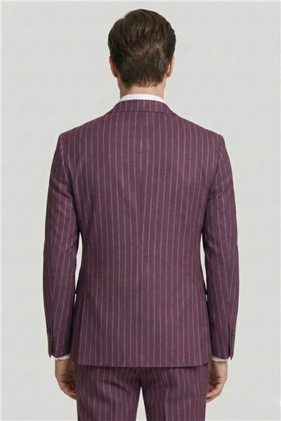Giotelli Erkek Bordo Dar Kesim Slim Fit Viskon 6 Drop Triko Yelekli Takım Elbise