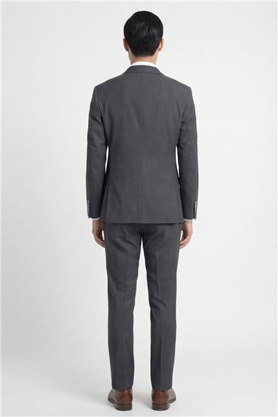 Giotelli Erkek Antrasit Rahat Kesim Comfort Fit Viskon Düz Kruvaze Yaka Fleto Kapaklı Cep Çift Yırtmaçlı Klasik Paça Tam Astarlı 6 Drop Takım Elbise