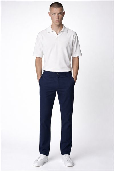Giotelli Erkek Lacivert Dar Kesim Slim Fit Dokuma Beş Cep Normal Bel Pantolon