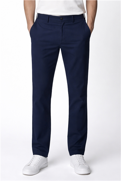 Giotelli Erkek Lacivert Dar Kesim Slim Fit Dokuma Beş Cep Normal Bel Pantolon