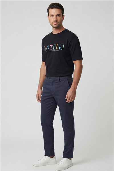 Giotelli Erkek Siyah Geniş Kesim Oversize Fit %100 Pamuk Baskılı Bisiklet Yaka Tişört