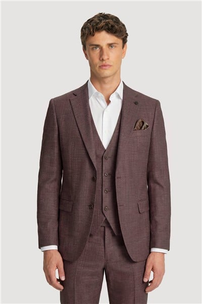 Giotelli Kiremit Slim Fit Mono Yaka Yelekli 8 Drop Erkek Takım Elbise