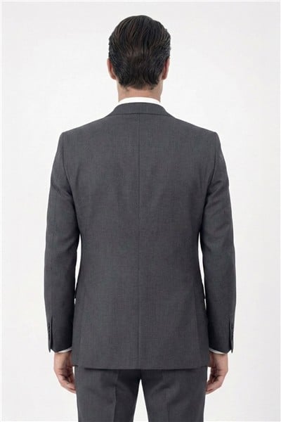 Giotelli Erkek Siyah Slim Fit Çizgili Mono Yaka Yelekli 6 Drop Takım Elbise