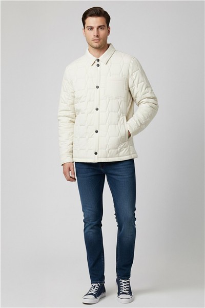 Giotelli Taş Regular Fit Gömlek Yaka Desenli Erkek Mont Ceket