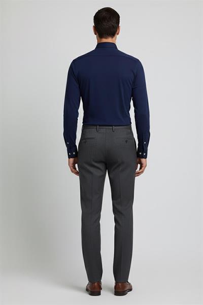 Giotelli Erkek Lacivert Dar Kesim Slim Fit %100 Pamuk Örme Uzun Kollu Klasik Yaka Gömlek