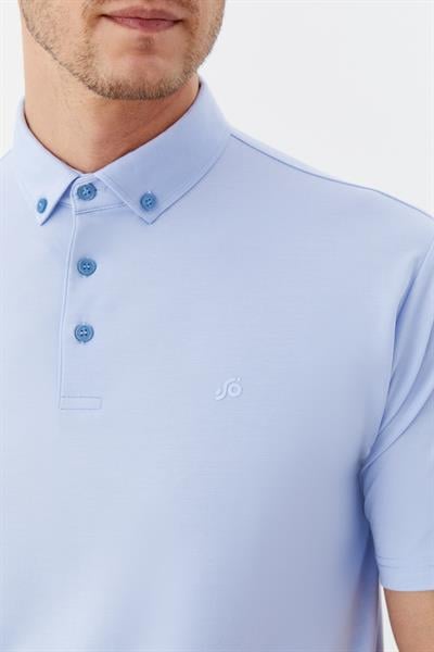 Erkek Bej Dar Kesim Slim Fit Dokuma Gömlek Yaka Tişört