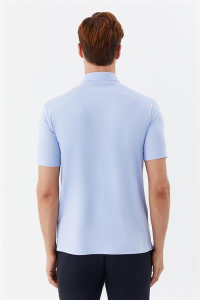 Erkek Bej Dar Kesim Slim Fit Dokuma Gömlek Yaka Tişört