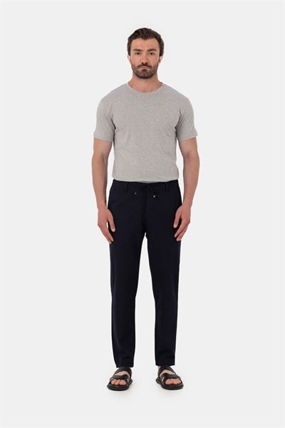 Gri %100 Pamuk Bisiklet Yaka Düz Renk Basic T-Shirt