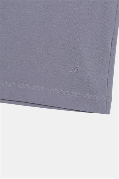 Gri %100 Pamuk Regular Fit Dokuma Bisiklet Yaka Basic T-Shirt